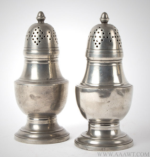 Pewter High Baluster Casters, English, Mid to Late 18th Century, entire view